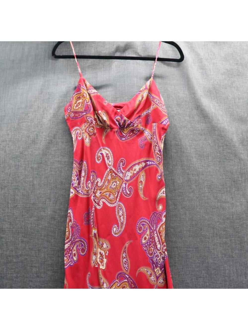 Vintage Arden B Y2K Coquette Paisley Slip Dress Red Purple Small - Picture 6 of 14